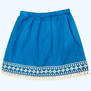 J.Crew Tassel Trim Linen Blend Skirt